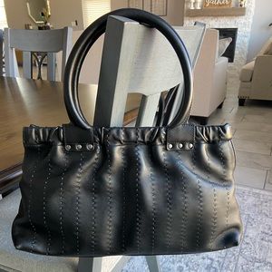 SOLD.    Salvatore Ferragamo black leather purse